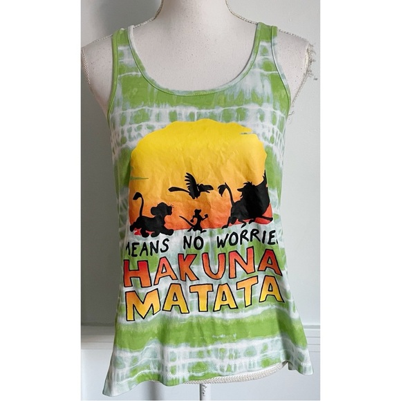 Disney • Green Tie Dyed Lion King Hakuna Matata Tank Top - Picture 1 of 4